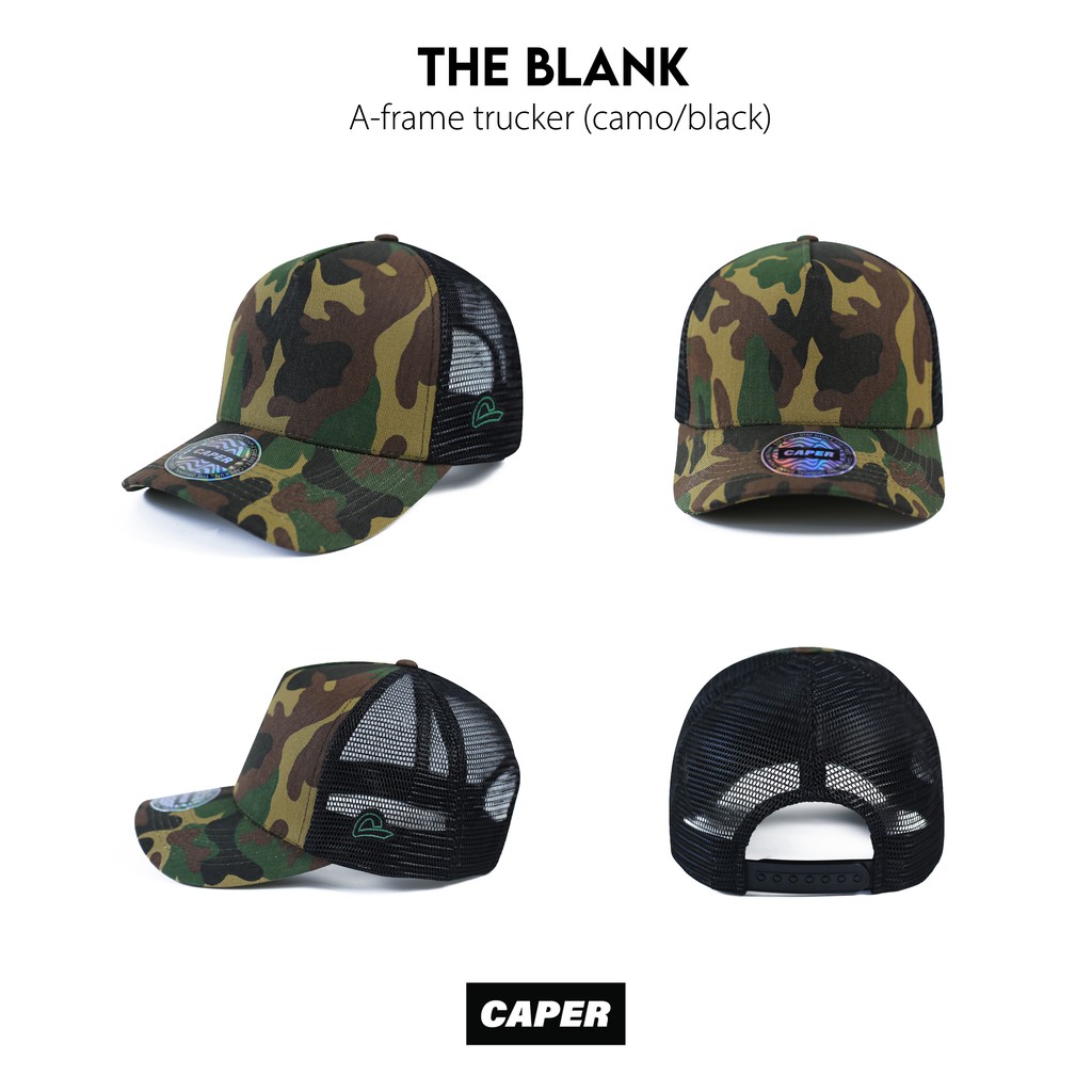 Mũ nón lưỡi trai A-Frame lưới chính hãng Caper trơn phong cách vải khaki nhiều màu
