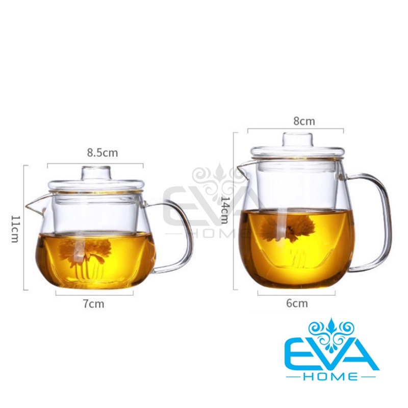 Bình Lọc Trà Thuỷ Tinh Chịu Nhiệt / Bình Pha Trà Kèm Lõi Lọc Thuỷ Tinh Chịu Nhiệt Sang Trọng Cao Cấp 500 - 700 ML