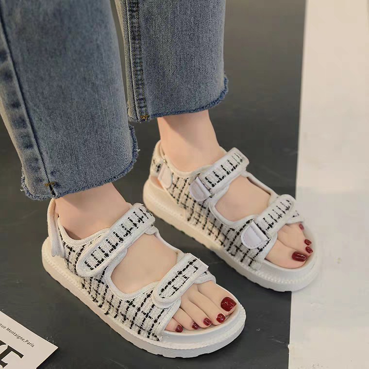 [HOT 2020] Giày quai hậu nữ Ulzzang mix đen trắng 2 quai ngang đế độn 3 phân SWEET đơn giản cá tính trend mùa mới hè | WebRaoVat - webraovat.net.vn