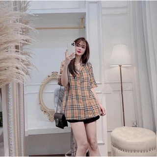 Áo Sơ Mi Kẻ Bbr Tay Ngắn