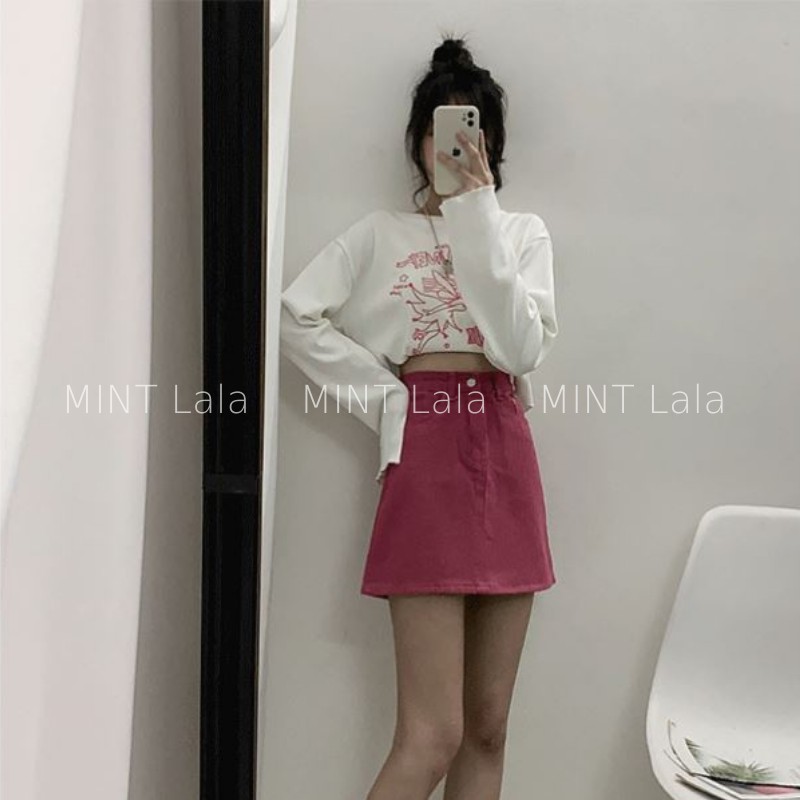 Chân Váy Jean Chữ A Có Đai Cạp Cao 2 Túi Sau - MINT Lala | BigBuy360 - bigbuy360.vn