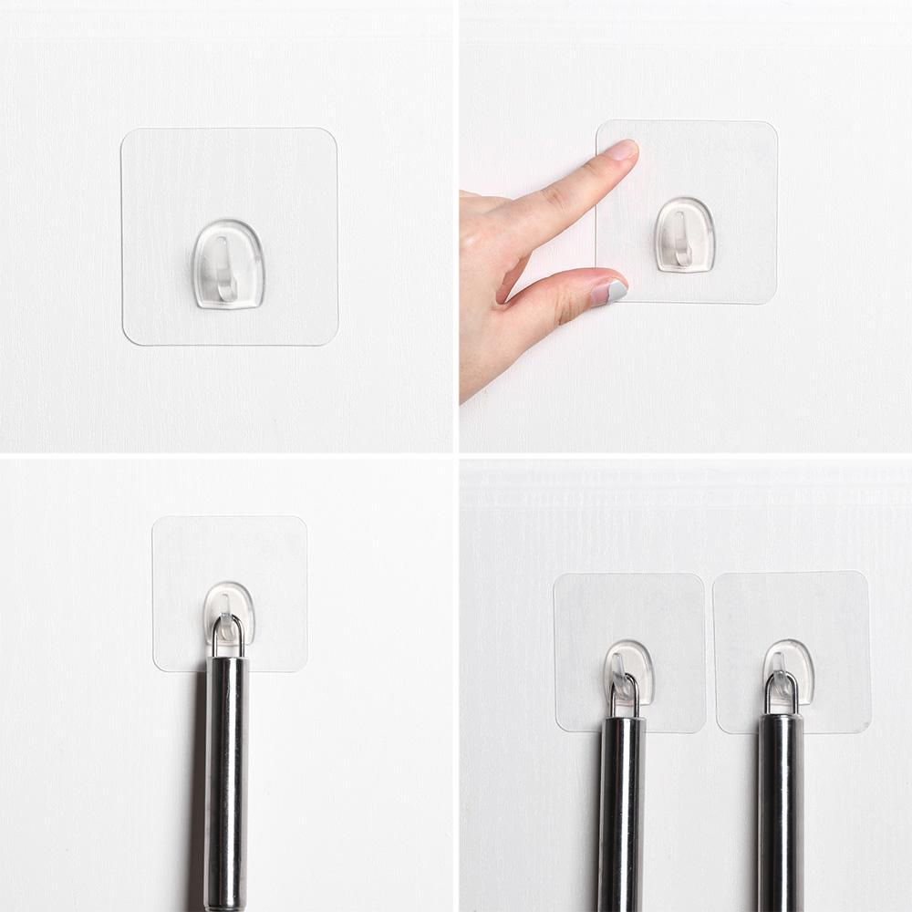 1 / 6 Móc Dán Tường Trong Suốt Chống Nước Tiện Dụng Cho Nhà Bếp