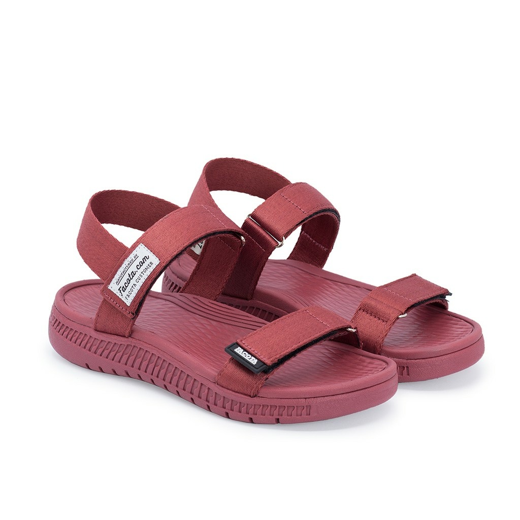 FACOTA | Giày dép sandal 2 quai nữ hồng mận đi học, đi chơi AN04