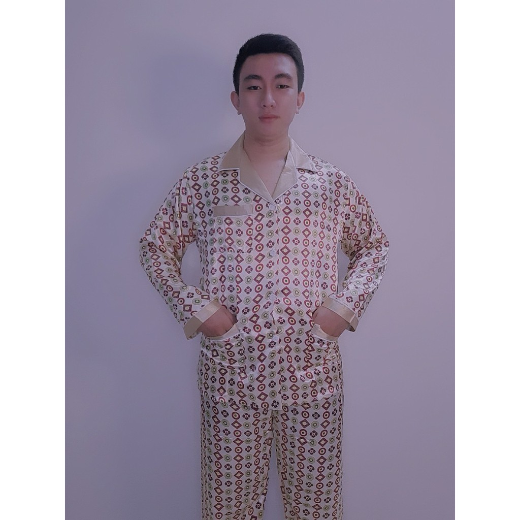 Pijama Nam_Đồ Bộ Nam_Đồ Ngủ Nam MS31 - Phi Lụa Cao Cấp Hàng VNXK Họa Tiết Đơn Giản Màu Sắc Thời Trang (SIZE S - XXXL)
