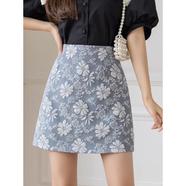 Chân váy chữ A vải gấm sang chảnh, chân váy ngắn công sở 2 lớp có quần trong [Quảng Châu cao cấp] | BigBuy360 - bigbuy360.vn