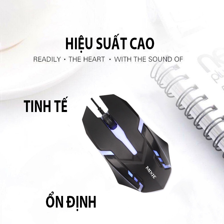 Chuột Gaming Có Dây  USB MIXIE X3 Thiết Kế Tinh Tế Chuột Máy Tính / Đèn LED Nhiều Màu Sắc