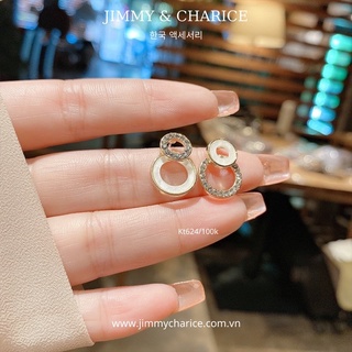 Khuyên tai nữ Hàn quốc đá tròn