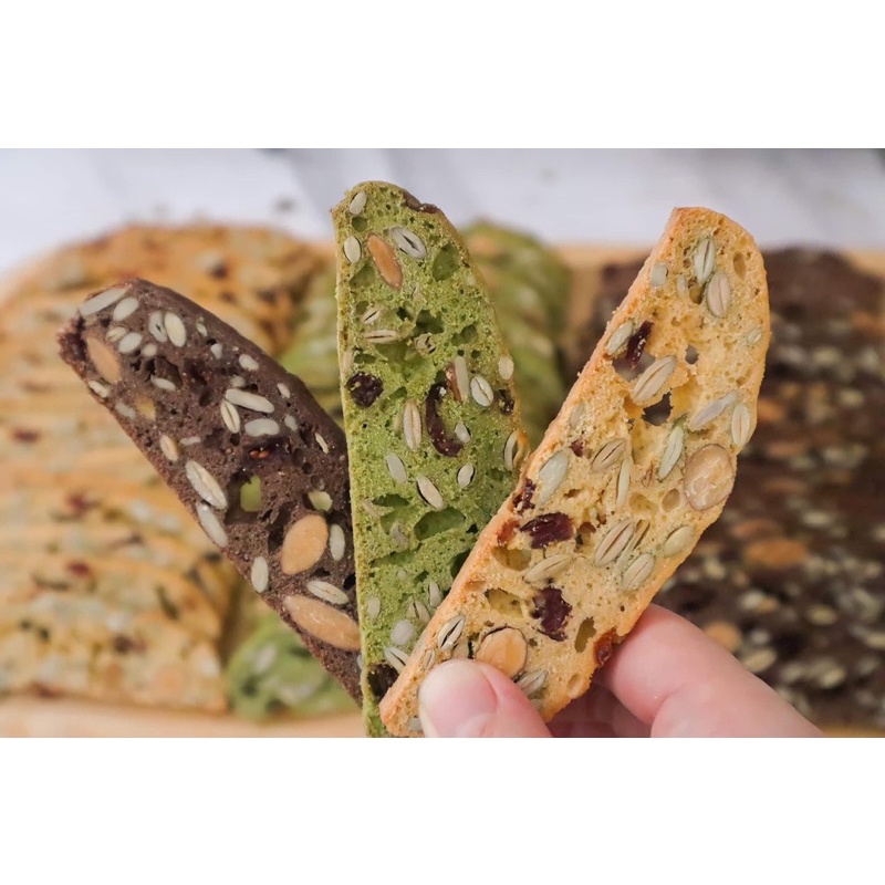 Bánh Biscotti 3 Vị (Vani - Matcha - Socola) Loại 1 - Hàng Chuẩn VSATTP (Lon 250g)