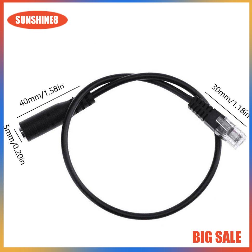 【SUN】Practical Headset Buddy 3.5mm Smartphone Headset to RJ9 Phone Adapter Cable