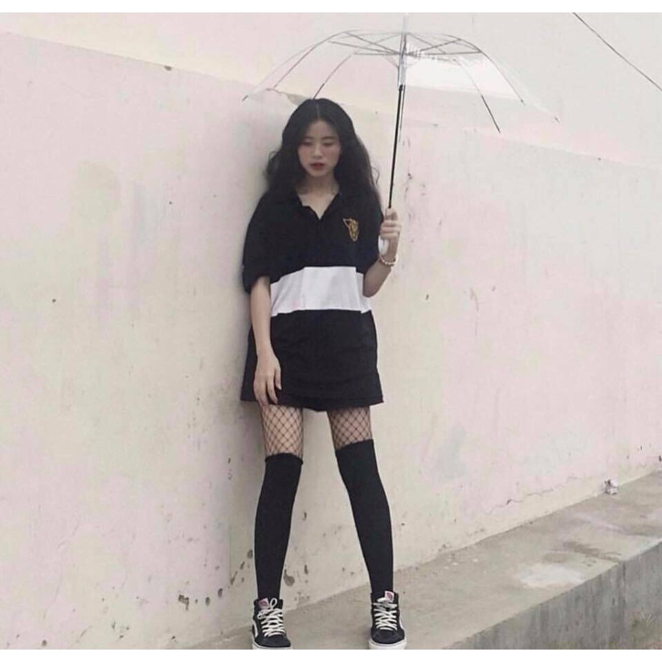 Áo thun có cổ phối sọc in logo cực cá tính TTS0278