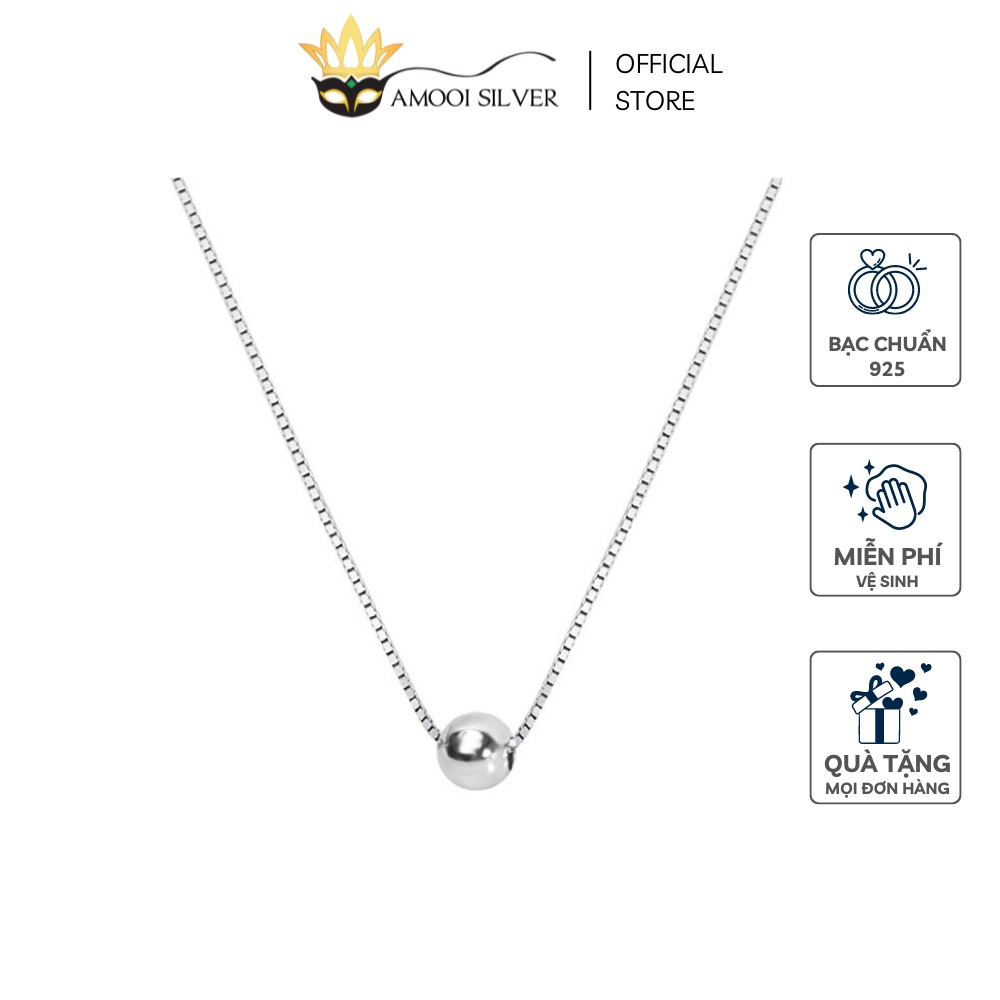 Dây Chuyền Choker Bạc Cao Cấp S925 1 Viên Bi - Amooi Silver AD58