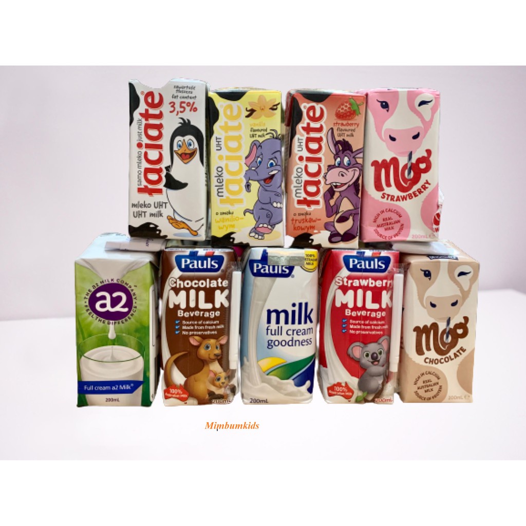 Sữa tươi A2/Devondale/Pauls/ Faciate hộp 200ml.