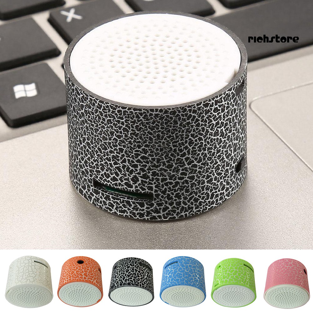 【Ready stock】 3.5mm Plastic Portable USB Crack Pattern Mini Stereo Speaker Sports Wireless MP3