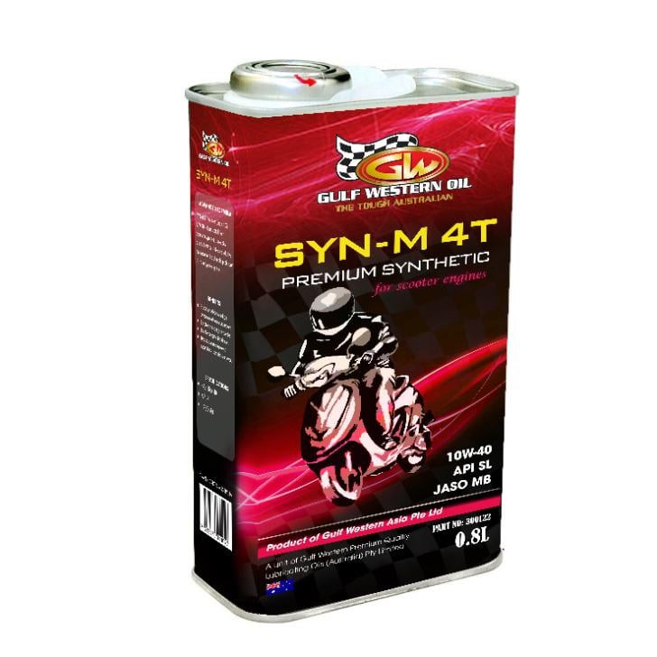 Nhớt Thơm Xe Tay Ga - Gulf Western Syn-M 4T Scooter Premium Synthetic [0.8L]