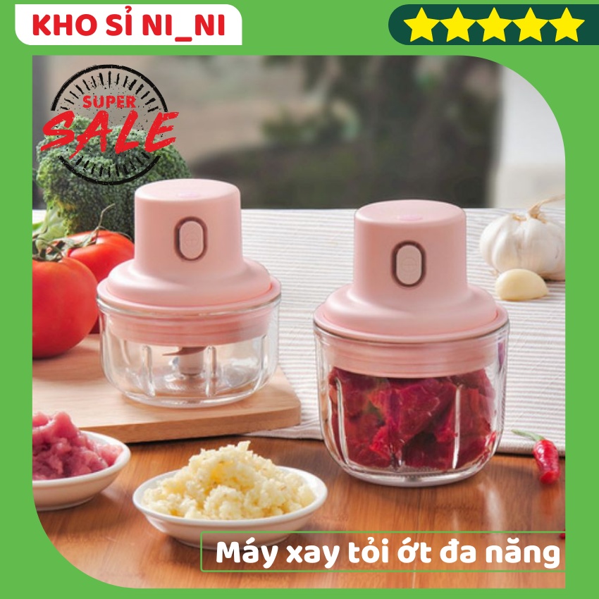 Máy xay tỏi ớt đa năng 💠 HÀNG CAO CẤP 💠 máy say đa năng cao cấp chạy bằng pin có kèm dây sạc