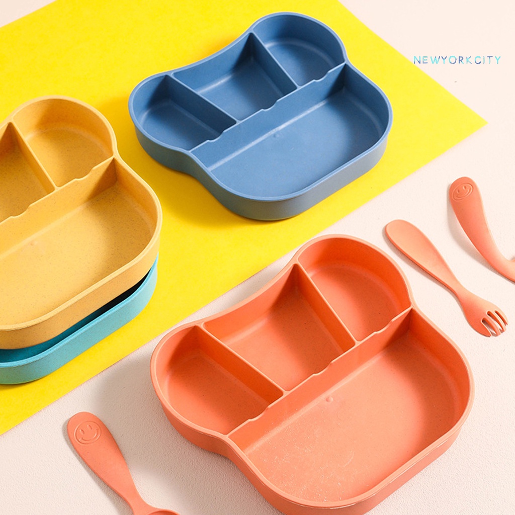 Bộ Bát Ăn + Muỗng Chất Liệu PP Không Chứa BPA An Toàn Cho Bé