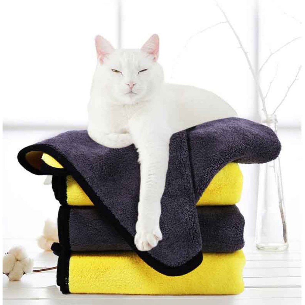 Hàng dày - Khăn lau lông chó mèo siêu thấm hút Microfiber - Lau nhanh khô, không rụng lông- Nà Ní Pet Shop