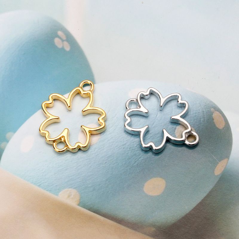 Set 10 Mặt Dây Chuyền Hình Hoa Anh Đào Bằng Kim Loại
