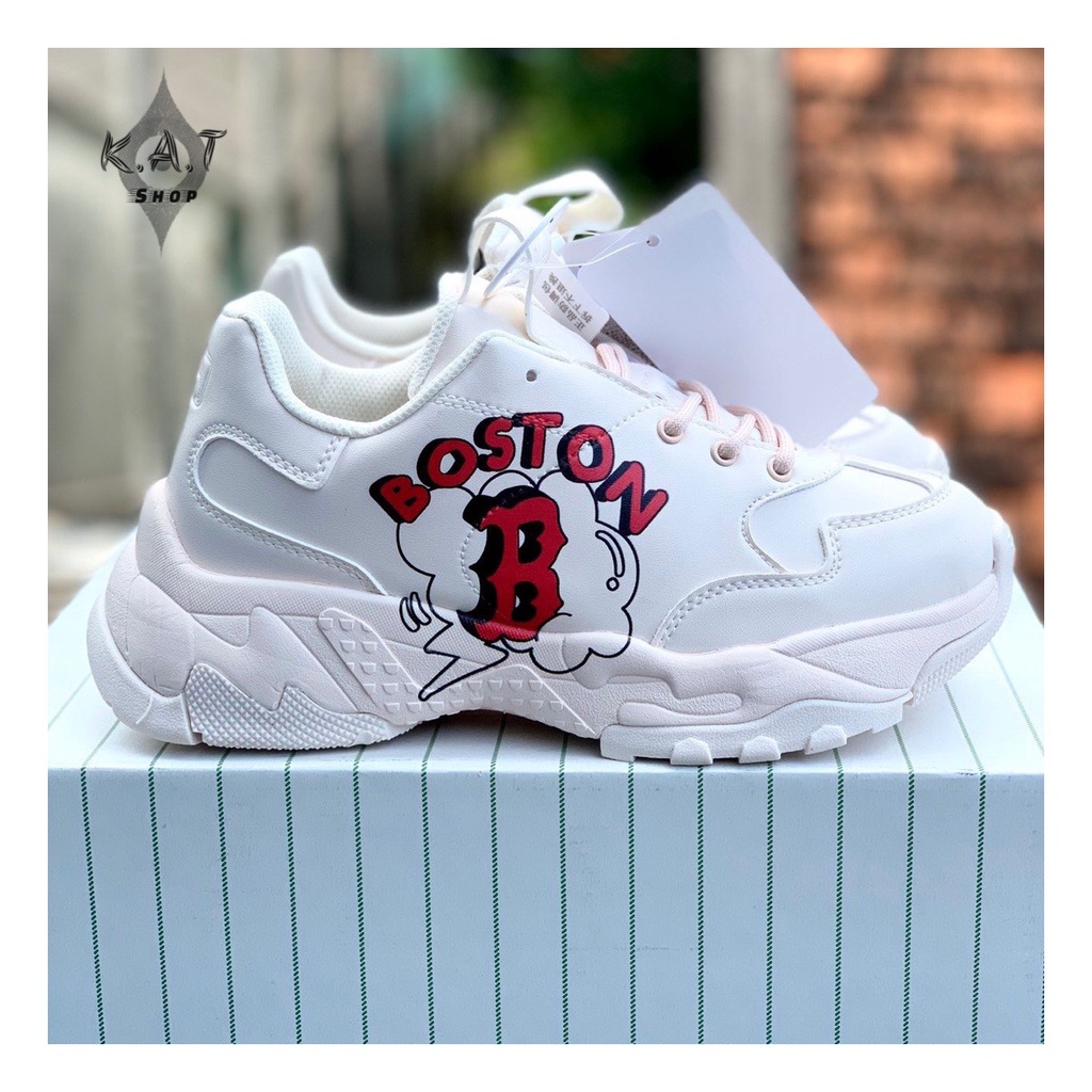 Giày Thể Thao/ Sneaker Nam Nữ M.L.B Like Bostonn Red Sox Trắng Đỏ