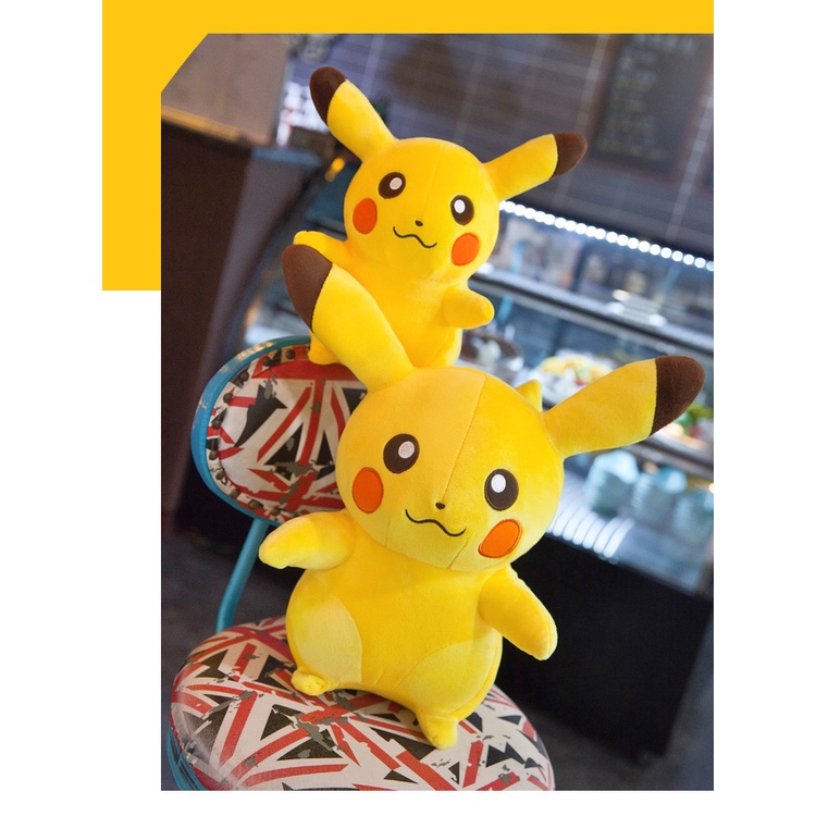 Gấu bông teddy bear Pikachu, thú nhồi bông cao cấp hình pikachu nhiều size Quà tặng lễ hội sinh nhật