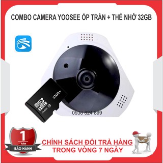 Camera wifi giám sát mini ốp trần, tường vr360 tặng kèm thẻ nhớ 32gb