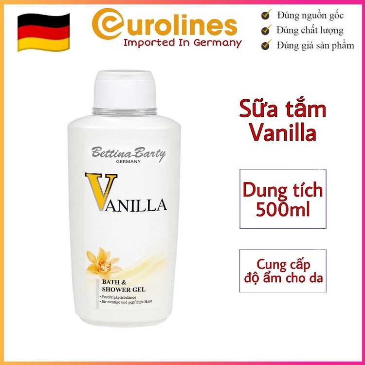 Sữa tắm Vanilla Bettina 500ml [Made in Germany - Hương thơm nhẹ nhàng]