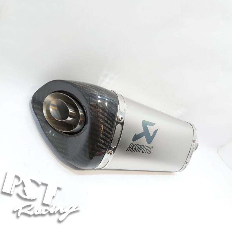 Pô Akrapovic Univer đầu carbon trắng  kèm cổ bầu hơi inox 304 màng lọc tổ ong