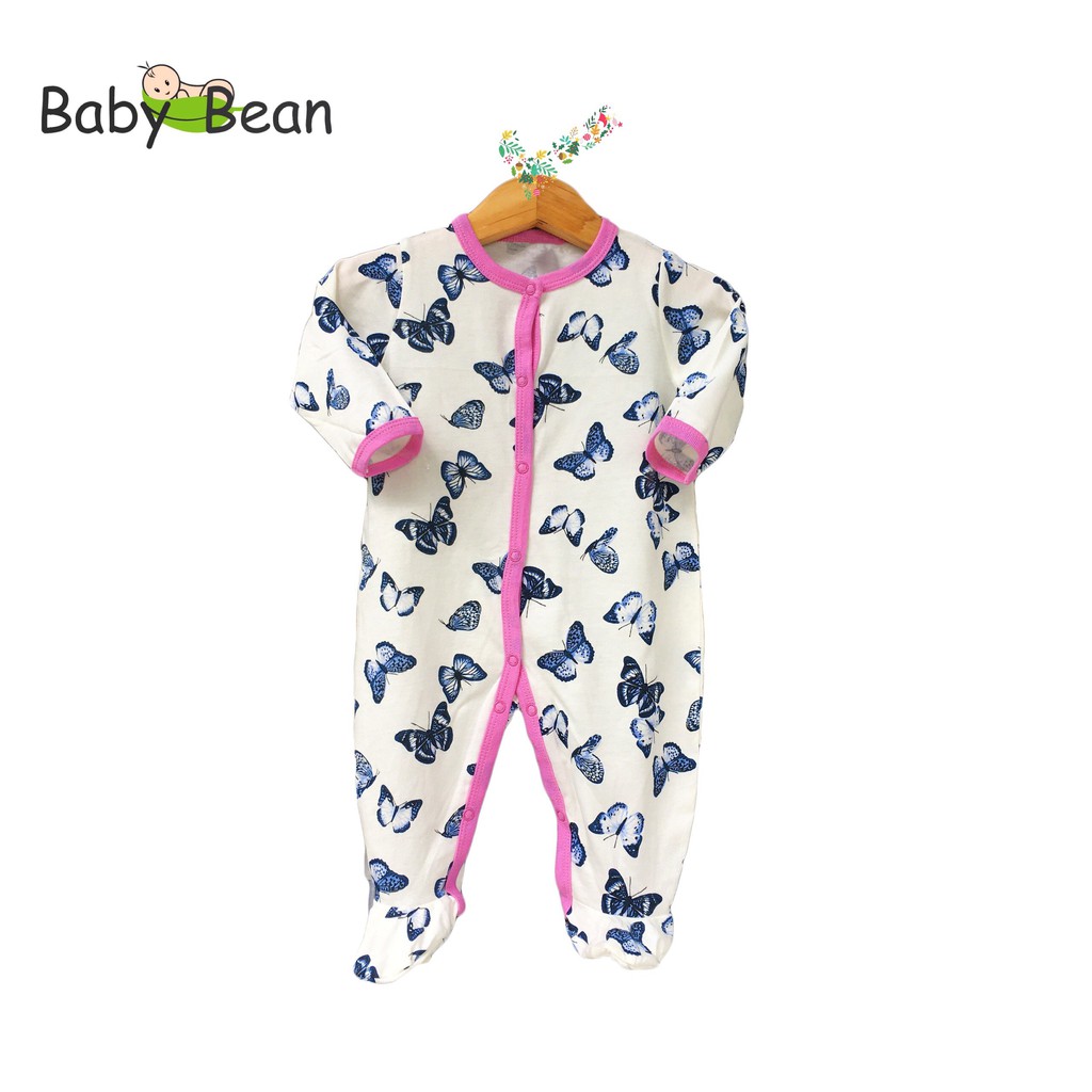 1 Bộ Bodysuit Thun Cotton Dài Liền Tất Bé Sơ Sinh Gái BabyBean (MẪU NGẪU NHIÊN)