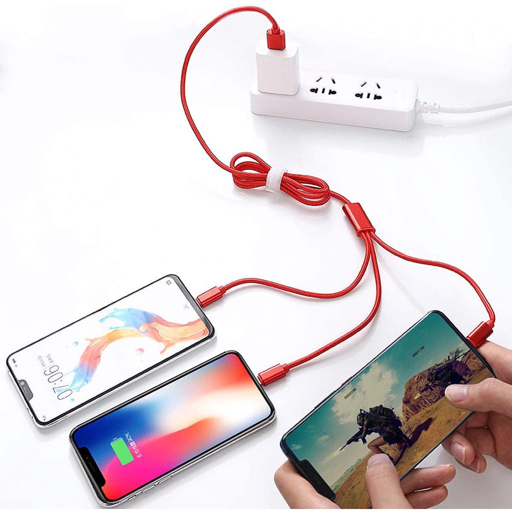 Dây Cáp Sạc Usb Nhanh 3 Trong 1 Đa Năng Chất Lượng Cao Cho Điện Thoại / Máy Tính Bảng Samsung Android