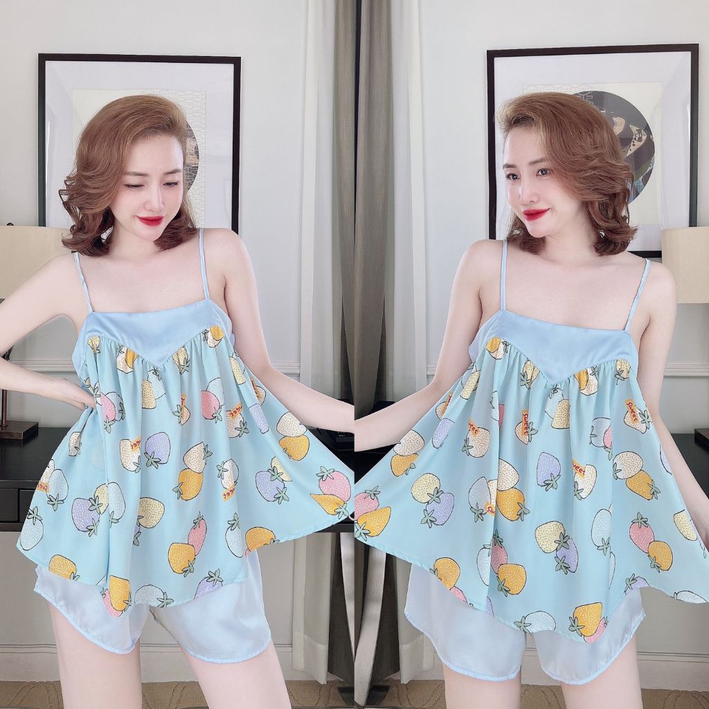 Đồ Ngủ Nữ BIGSIZE MIKY, Đồ Ngủ Sexy lụa Mango cao cấp mềm mại xinh xắn < 70KG