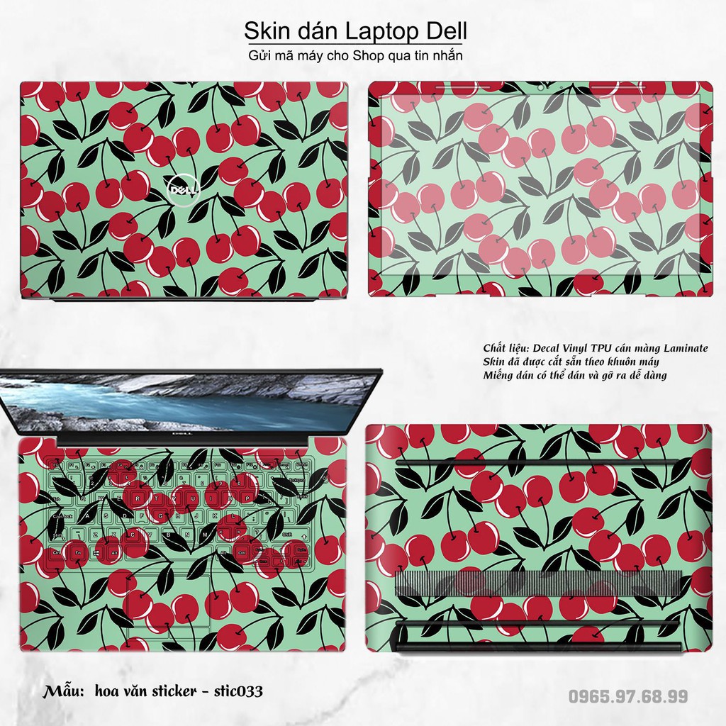 Skin dán Laptop Dell in hình Hoa văn sticker nhiều mẫu 6 (inbox mã máy cho Shop)