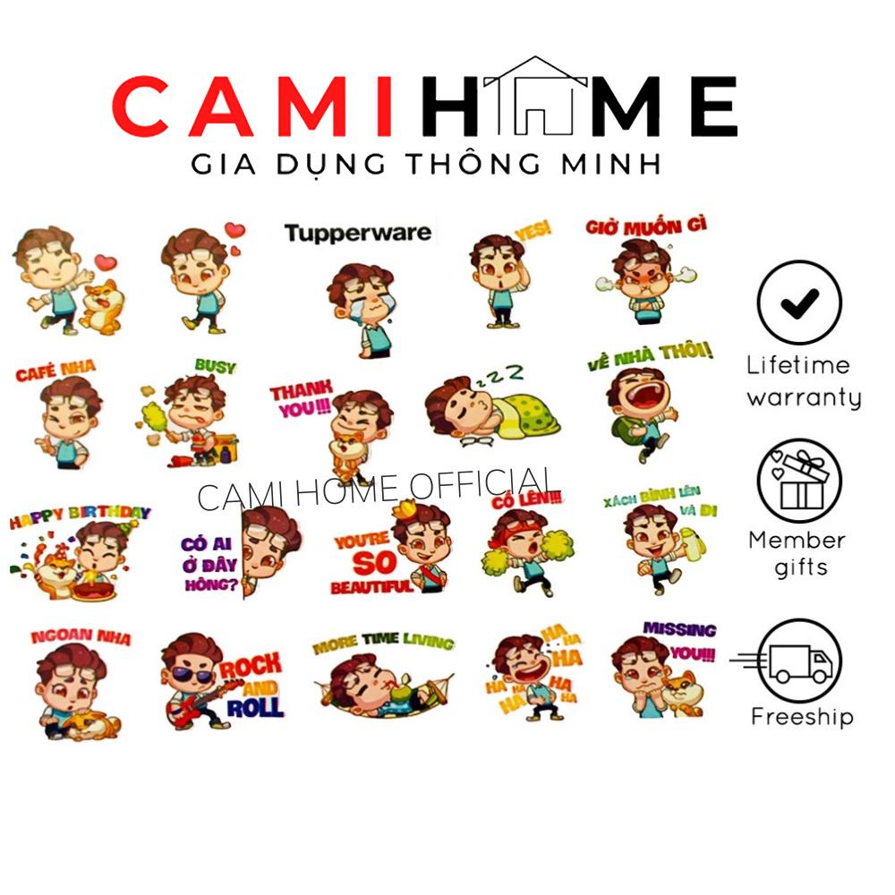 Sticker Mascot Tupperware dán bình không thấm nước