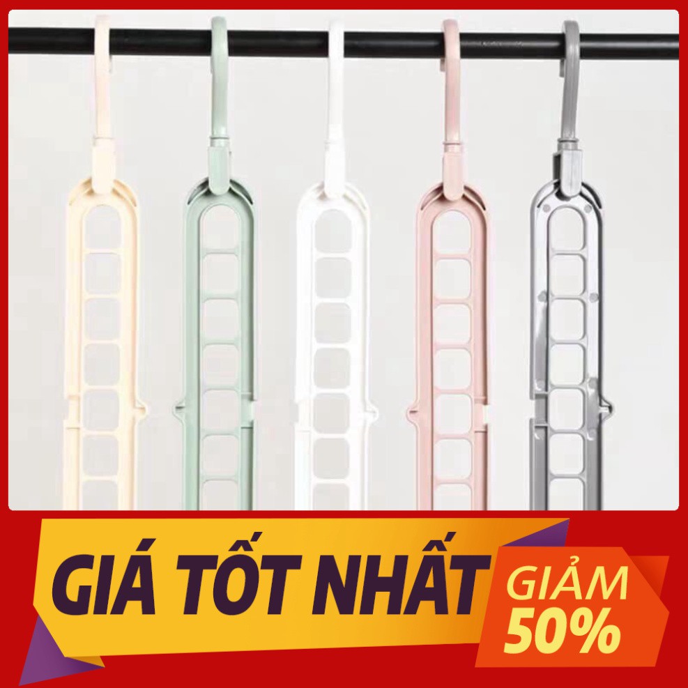 RẺ NHẤT- MÓC TREO QUẦN ÁO 9 LỖ ĐA NĂNG GẤP GỌN CHỐNG TRƯỢT - Shop Uy Tín