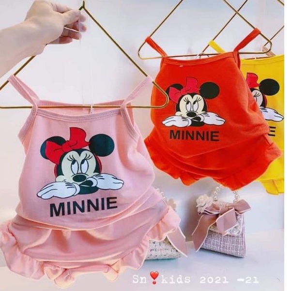 Bộ 2 dây cotton cho bé gái 8-18kg, nhiều màu lựa chọn - 𝐁𝐎𝟔𝟔