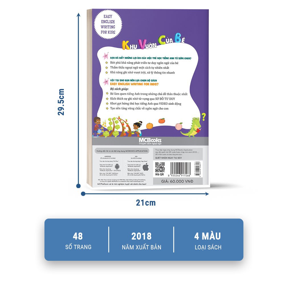 Sách - Easy English Writing For Kids - Khu Vườn Của Bé - MCBooks - MCB