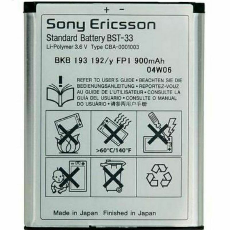 Pin điện thoại Sony BST 33 xịn bảo hành 6 tháng.