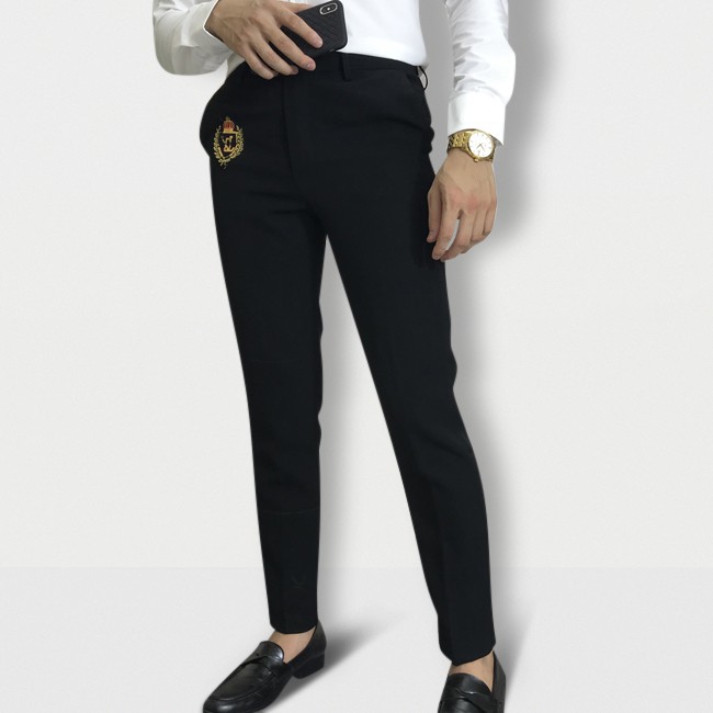 Quần Âu - Sơ MI Quần Tây Đen Thêu Họa Tiết, Sơ Mi Họa Tết Dáng Ôm Ống Côn Vải Chống Nhăn Set Mới 2020 | BigBuy360 - bigbuy360.vn