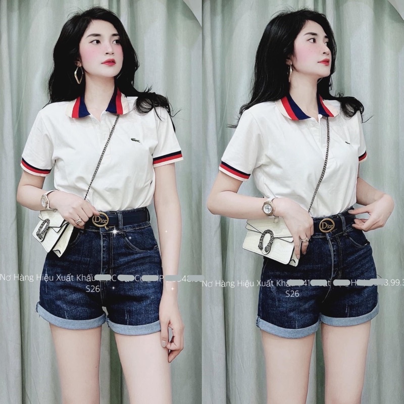 Áo Polo Nữ Cổ Viền Đỏ, Áo Thun Polo Nữ Mặc Đi Làm Chất Mềm