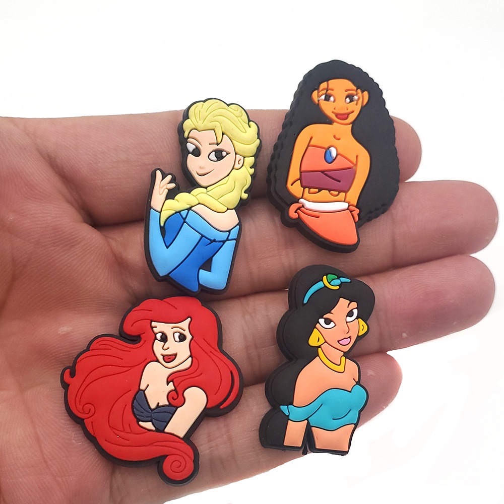 Disney Jibbitz Princess Collection Aisha Mermaid dễ thương Shoe Charms Crocs pvc Hoạt hình Dép xăng đan decorate accessories 1000 Mẫu Lựa DIY Chọn Phụ kiện giày dép trẻ em quà Giáng sinh