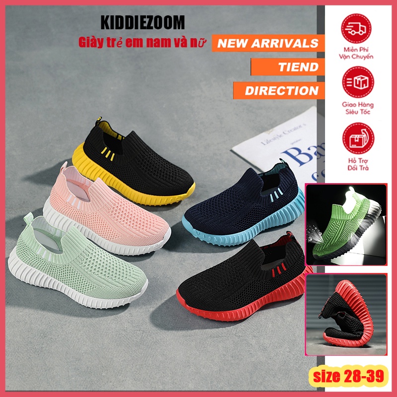 Giày Sneaker Đế Mềm Chống Trượt Siêu Nhẹ Phối Lưới Thoáng Khí 5 Màu Tùy Chọn Cho Bé Trai Và Gái