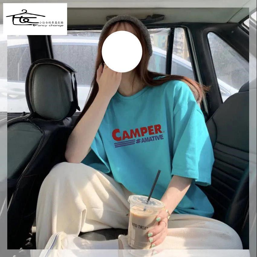 Áo Thun Cotton Tay Ngắn Dáng Rộng Phong Cách Hàn Quốc Thời Trang Mùa Hè Hàng Mới Dành Cho Bạn Nữ 2022