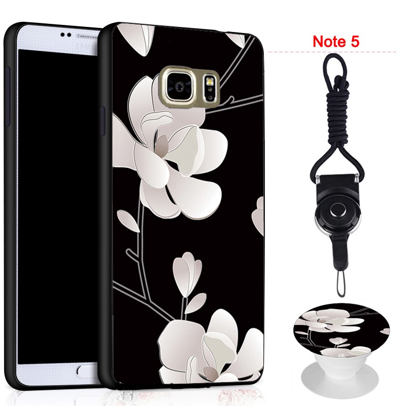 For Samsung Galaxy Note 5/N9200 Silica Gel Soft Phone Case With the Airbag Phone Bracket And String