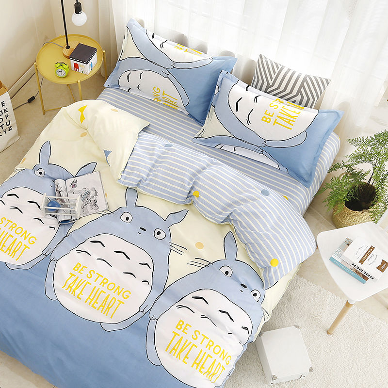 Bộ Chăn Ga Và Vỏ Gối 4 Trong 1 Chất Liệu Cotton 2 Trong 1