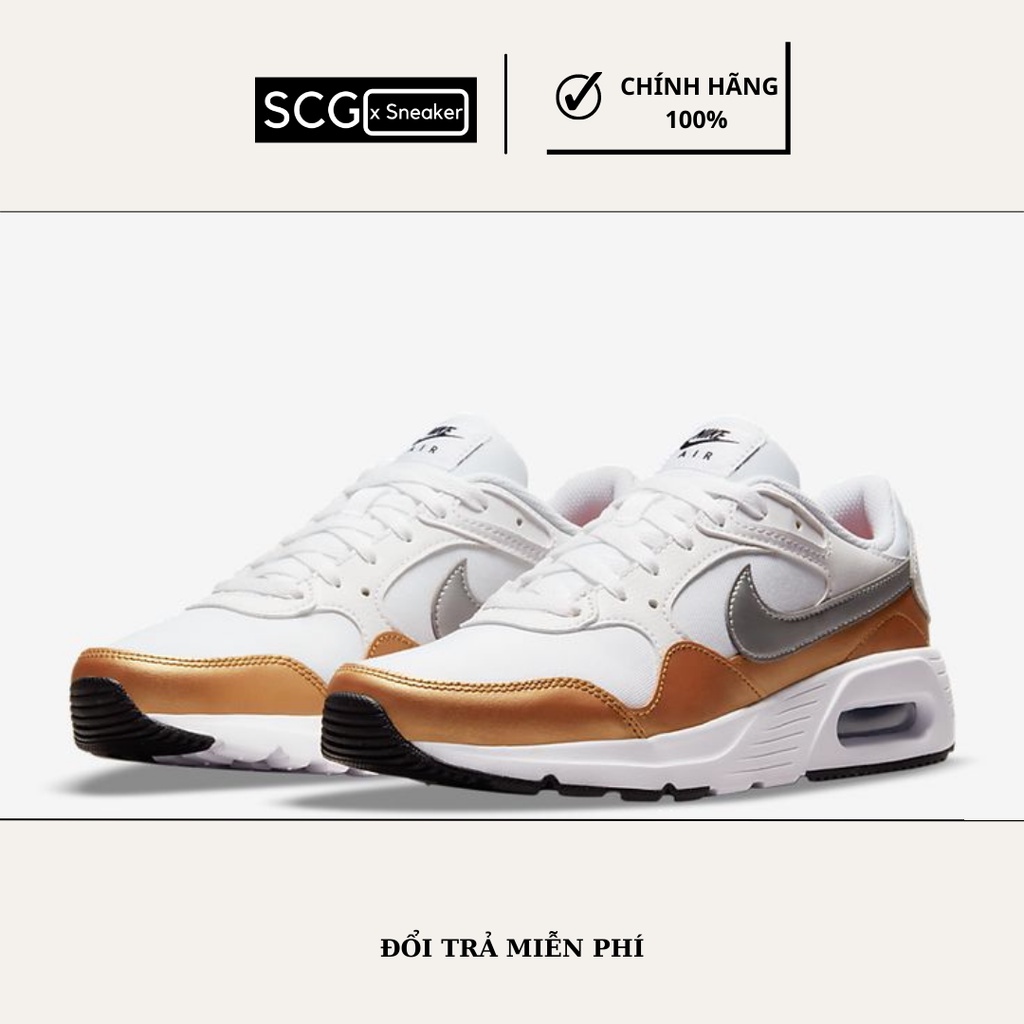 Giày thể thao nữ, sneaker nữ, Nike Air Max SC- màu trăng nâu - CW4554-107 Hàng Chính Hãng, SCGxsneaker