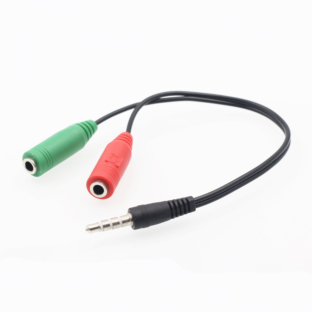 Cáp chia Audio 3.5mm ra mic và loa (xanh đỏ)