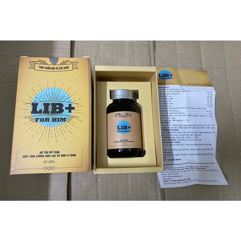 LIB For Him Cửa Sổ Vàng Official – Bổ Thận, Tăng Cường Sinh Lực Nam Giới 60 viên / hộp