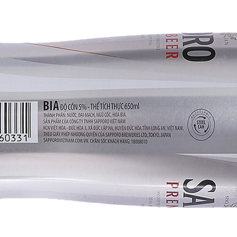 Lốc 6 lon bia Sapporo 650ml