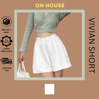  Quần short ngắn form ống rộng loe ON HOUSE chất liệu Lụa mát dày dặn đứng form không lộ nội y