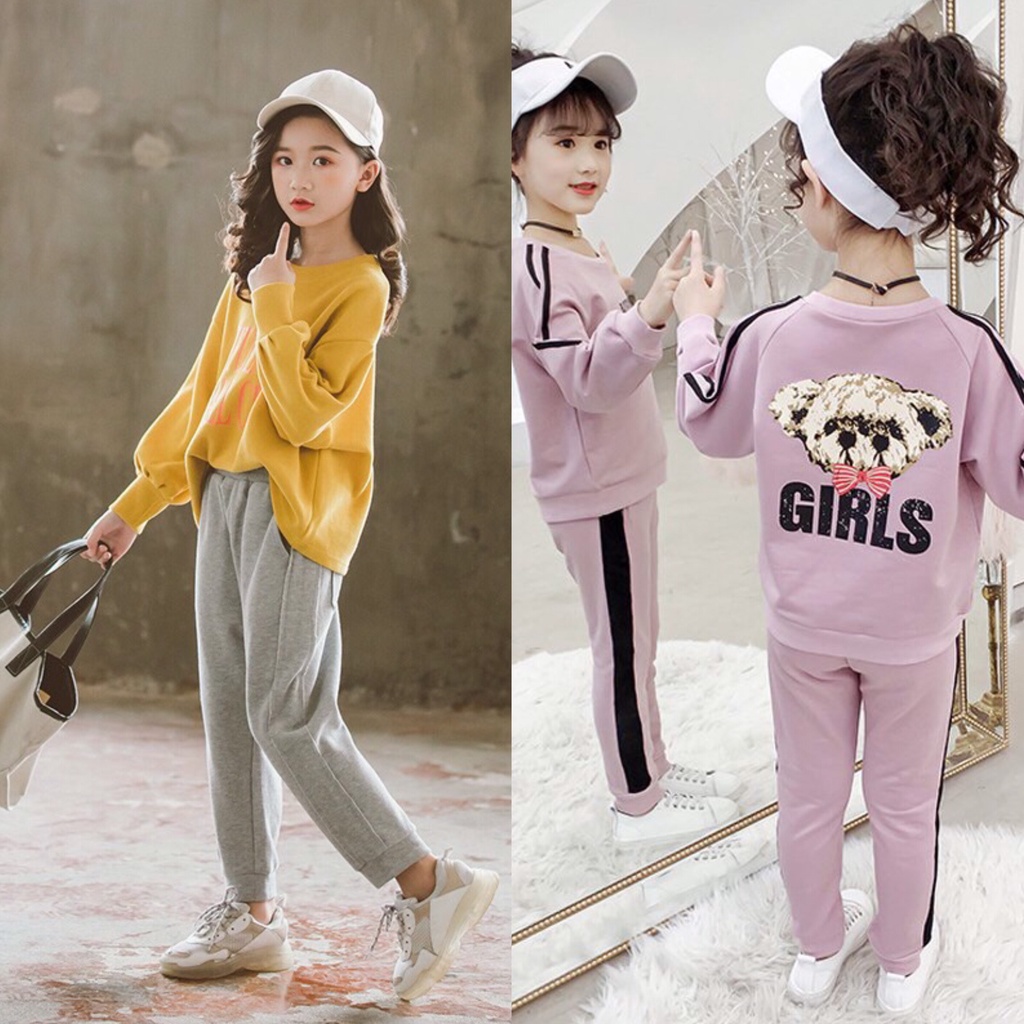 Bộ quần áo thu đông mẫu "GIRL CITY" 14-45kg cho bé gái 4-14 tuổi. Thiết kế đẹp, xinh xắn, co giãn cực tốt.
