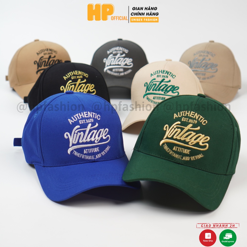 Mũ lưỡi trai ❤️ Nón kết thêu hình chữ Vintage chất kaki phong cách Ulzzang form unisex nam nữ N85 - Happy Style